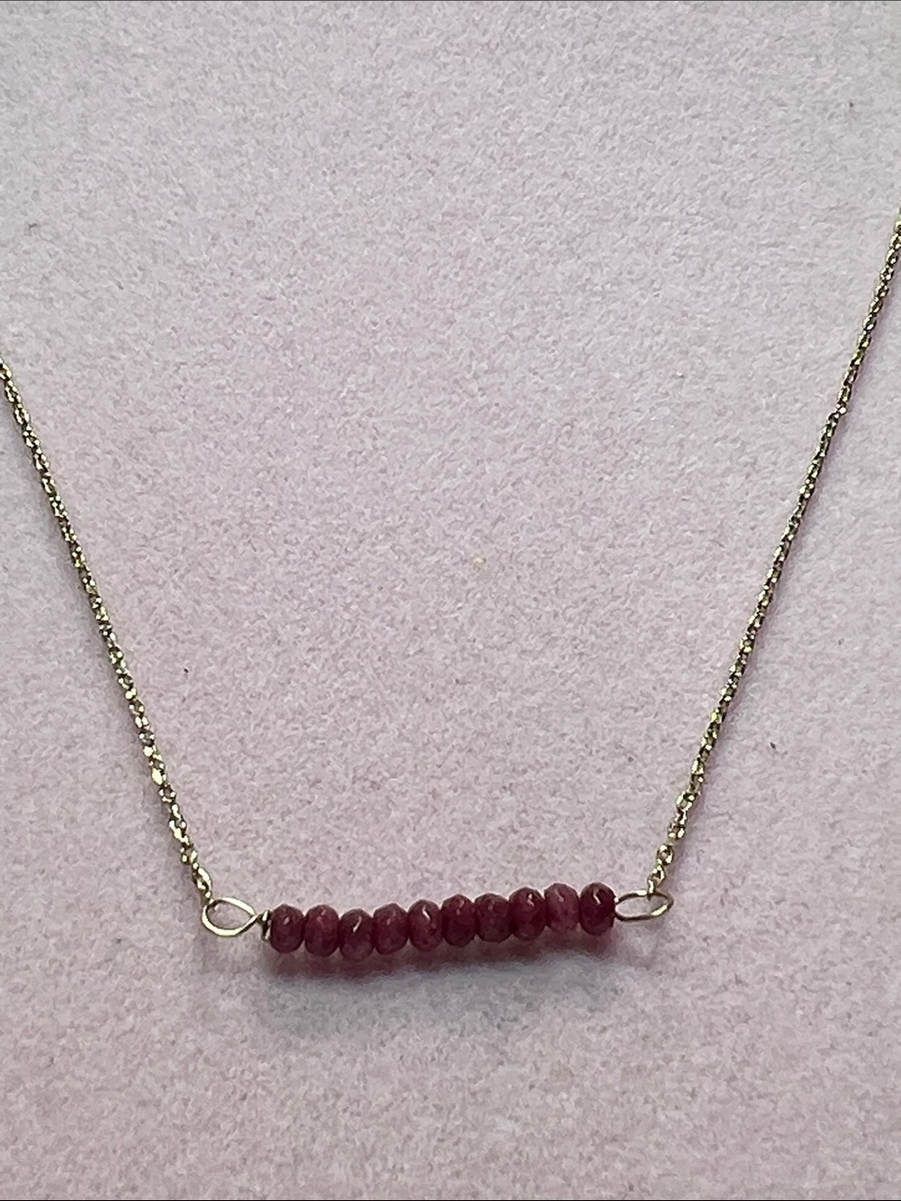 Delicate Pink Bead Bar Necklace - Women Jewelry